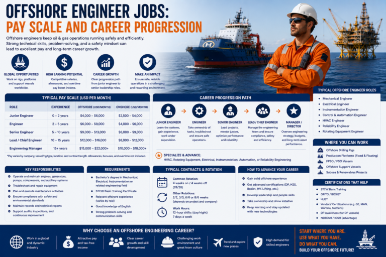Offshore Engineer Jobs: Pay Scale and Career Progression