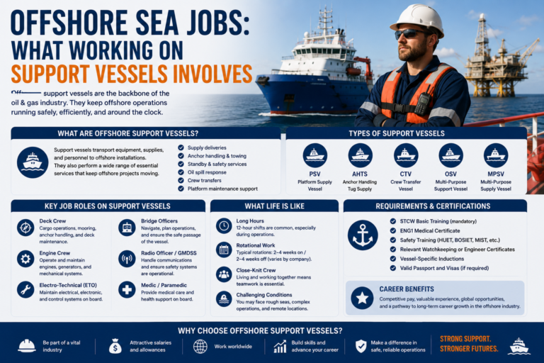 Offshore Sea Jobs: What Working on Support Vessels Involves