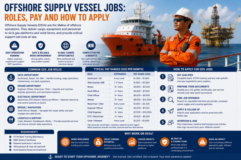 Offshore Supply Vessel Jobs: Roles, Pay and How to Apply