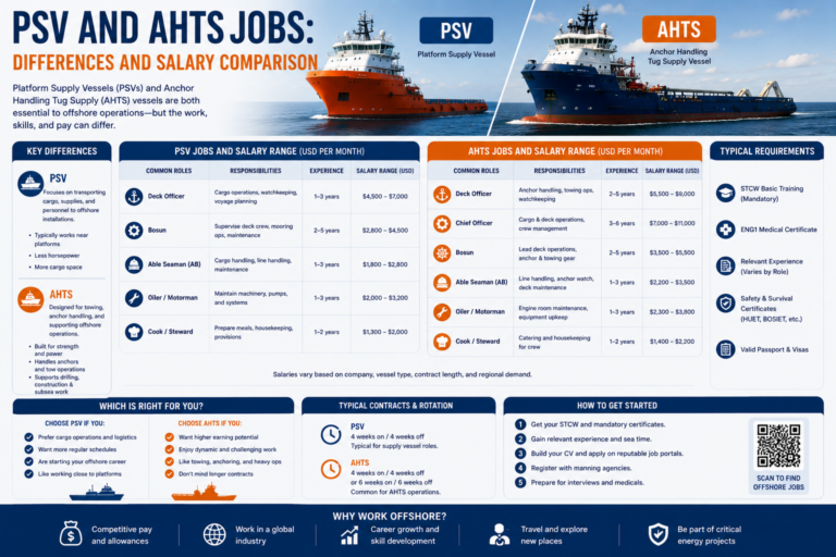 PSV and AHTS Jobs: Differences and Salary Comparison